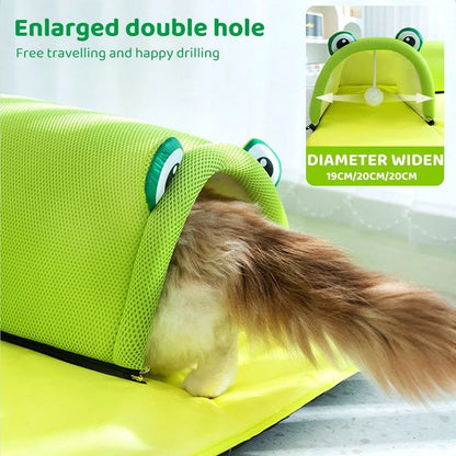 Washable Cat Tunnel Nest Corner Passage Cat House Easy Clean Pet Furniture - Green-M