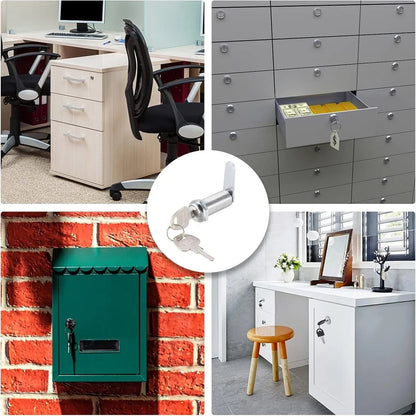1/5/10pcs File Cabinet Drawer Milk Box Swivel Lock Small Round Security Lock - 16mm-10PCS