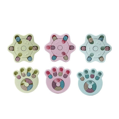 Dog Treat Dispenser Food Puzzle Toy Interactive Training Feeder Pet Supply Bowl - Claw-Green