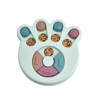 Dog Treat Dispenser Food Puzzle Toy Interactive Training Feeder Pet Supply Bowl - Claw-Green