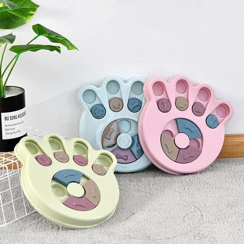 Dog Treat Dispenser Food Puzzle Toy Interactive Training Feeder Pet Supply Bowl - Claw-Green