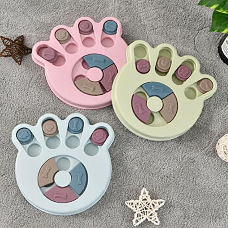 Dog Treat Dispenser Food Puzzle Toy Interactive Training Feeder Pet Supply Bowl - Claw-Pink