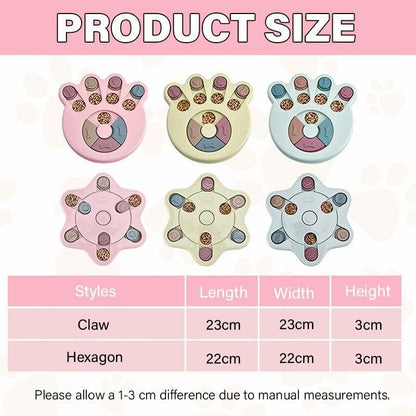 Dog Treat Dispenser Food Puzzle Toy Interactive Training Feeder Pet Supply Bowl - Hexagon-Blue