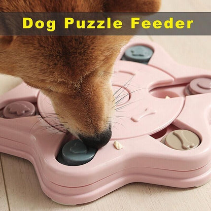 Dog Treat Dispenser Food Puzzle Toy Interactive Training Feeder Pet Supply Bowl - Hexagon-Green