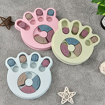 Dog Treat Dispenser Food Puzzle Toy Interactive Training Feeder Pet Supply Bowl - Hexagon-Pink