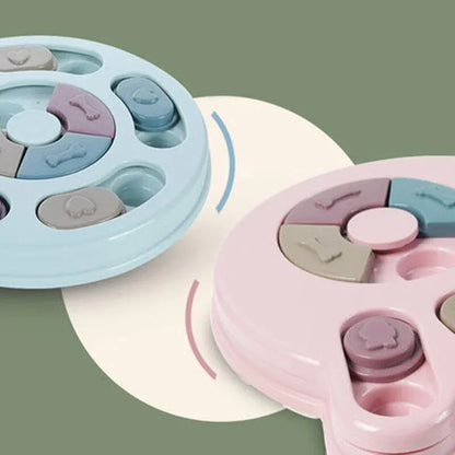 Dog Treat Dispenser Food Puzzle Toy Interactive Training Feeder Pet Supply Bowl - Hexagon-Pink