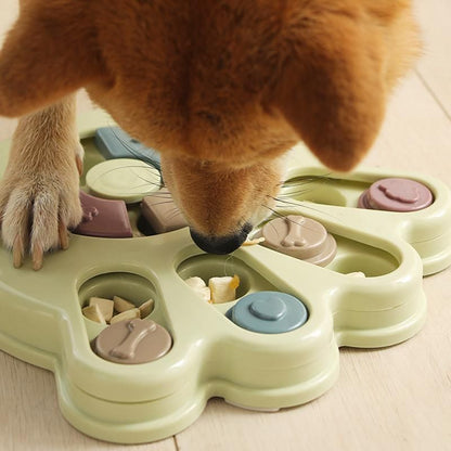 Dog Treat Dispenser Food Puzzle Toy Interactive Training Feeder Pet Supply Bowl - Hexagon-Pink