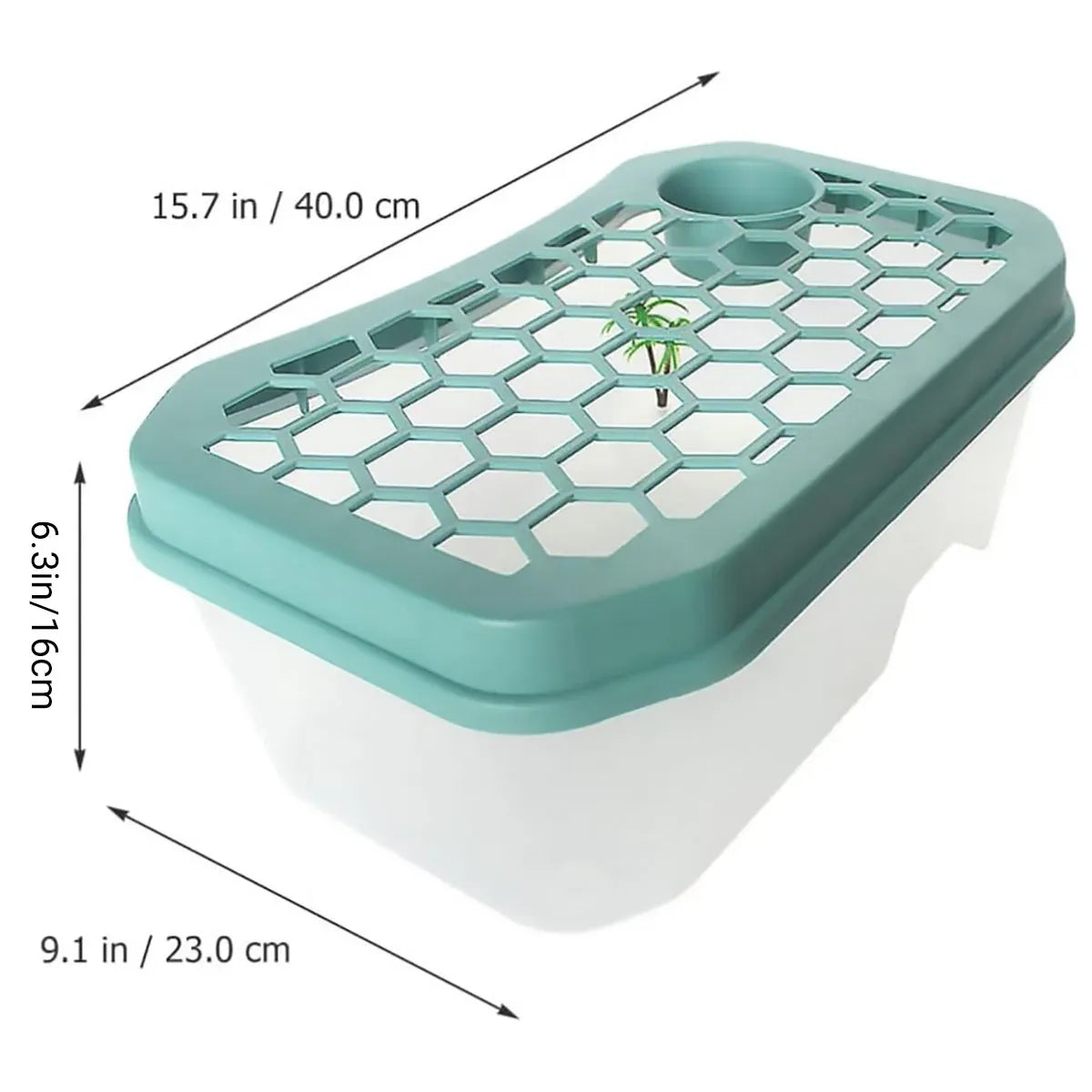 Open Turtle Tank Sun Basking Platform Plastic Reptile Habitat Aquarium Large - Blue