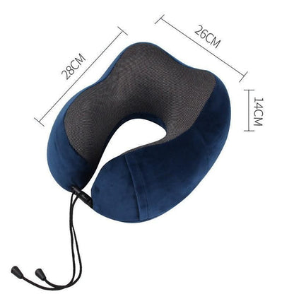 Memory Foam U-Shaped Travel Neck Pillow Set with Sleep Mask and Earplugs