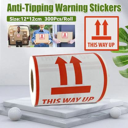Anti-Tripping Warning Label 12x12cm Shipping Box Caution Stickers Self Adhesive
