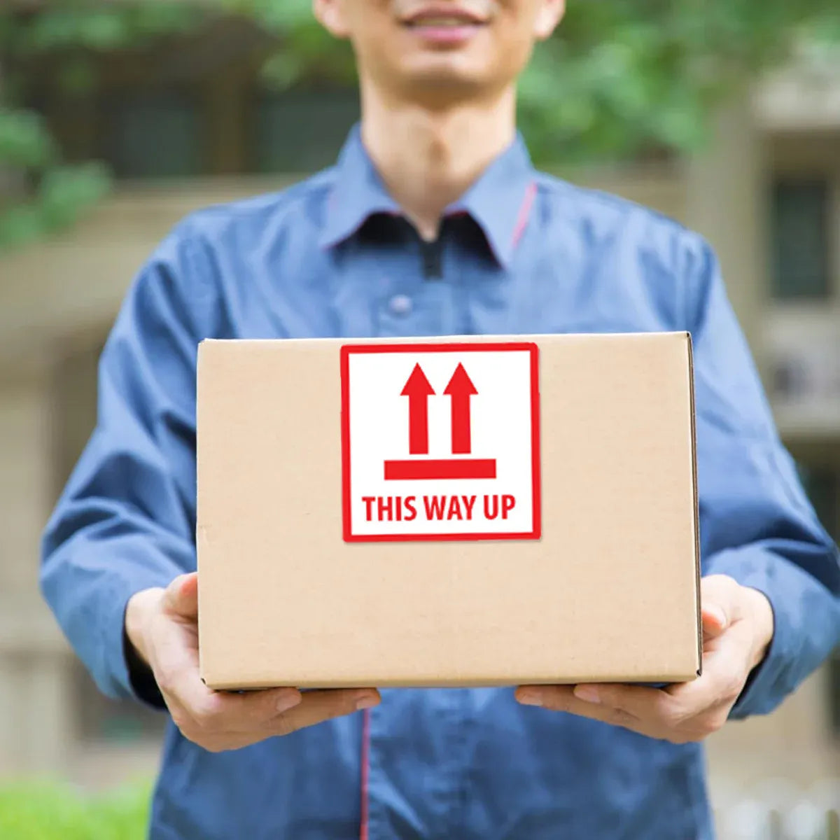 Anti-Tripping Warning Label 12x12cm Shipping Box Caution Stickers Self Adhesive