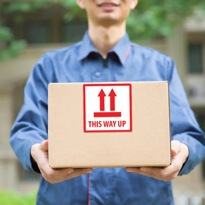 Anti-Tripping Warning Label 12x12cm Shipping Box Caution Stickers Self Adhesive