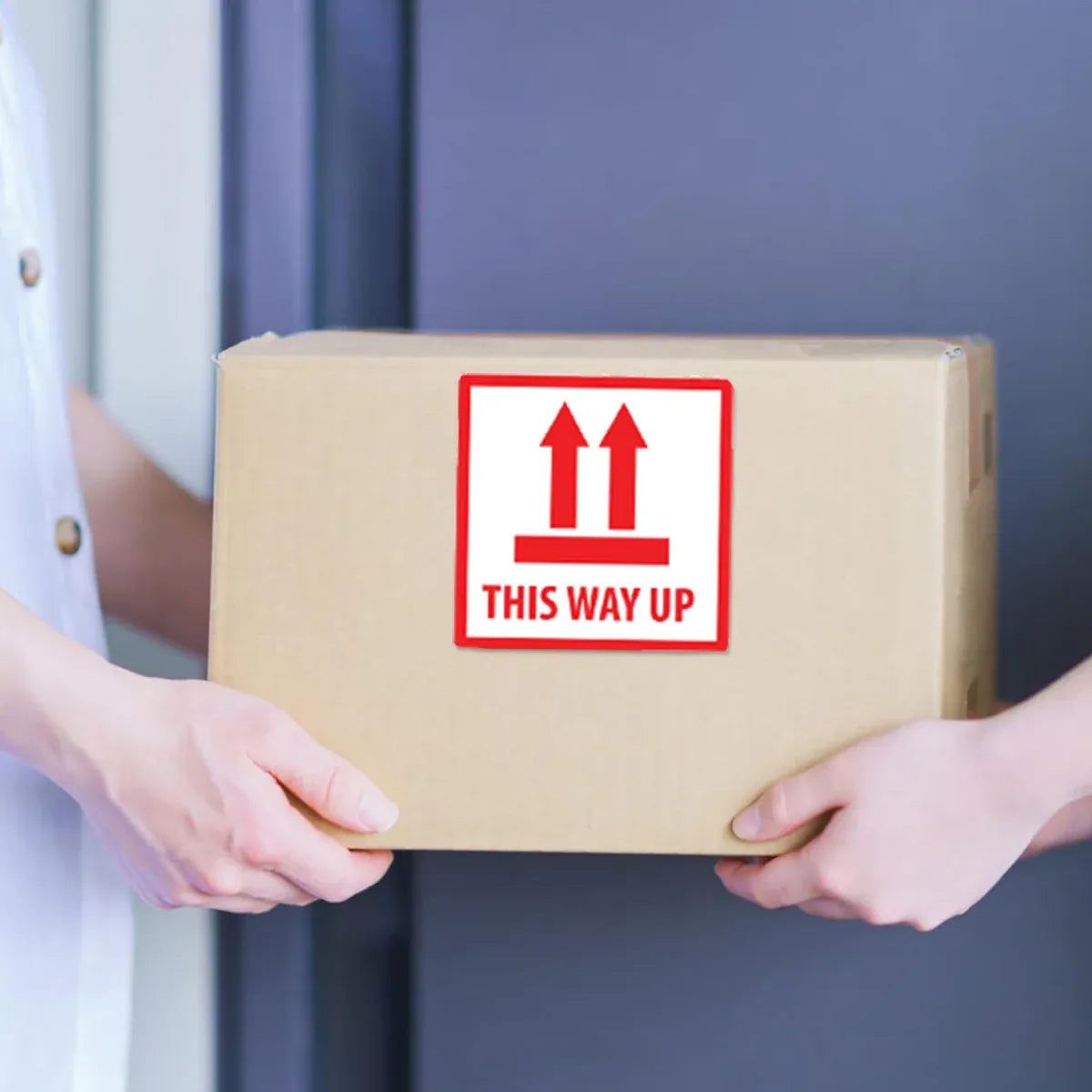 Anti-Tripping Warning Label 12x12cm Shipping Box Caution Stickers Self Adhesive