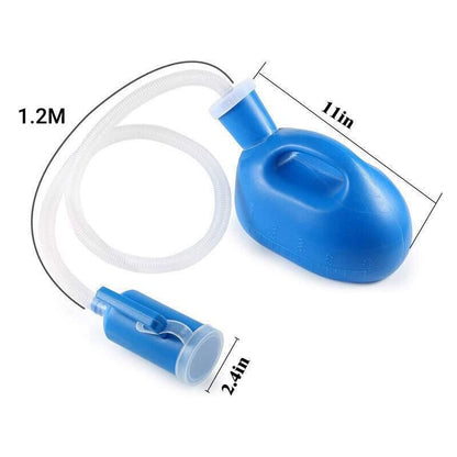 2000ml Portable Male Urinal Bottle with 1.2m Tube for Car Camping Travel Outdoor Use - Blue