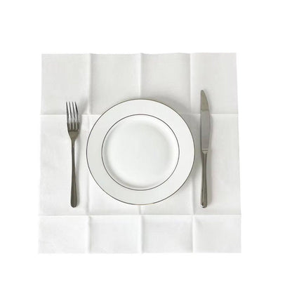 50/100PCS Disposable White Napkin Set Knife Fork Holder for Party Banquet Table - 100PCS