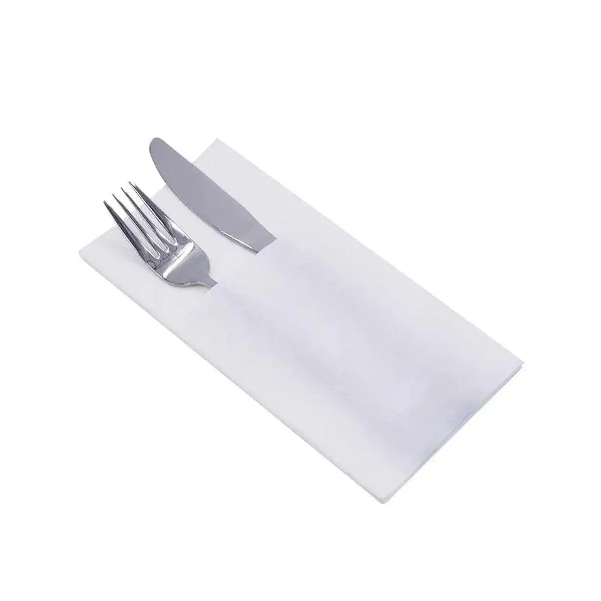 50/100PCS Disposable White Napkin Set Knife Fork Holder for Party Banquet Table - 50PCS