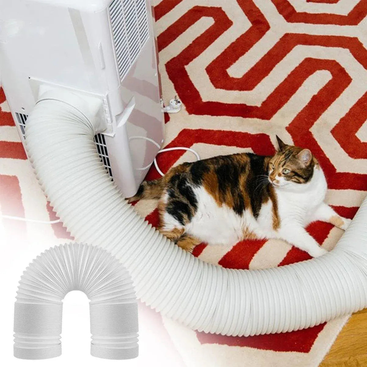 Portable Air Conditioner Exhaust Hose 13/15cm Extendable Vent Pipe PP Steel Wire - 2m x 15cm
