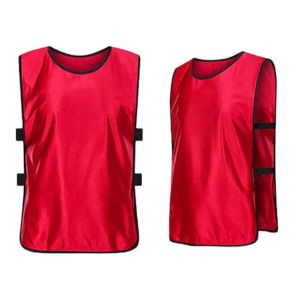 6X Sports Training Bibs Soccer Vests Group Team Bibs Basketball Cricket Football - Pink-L