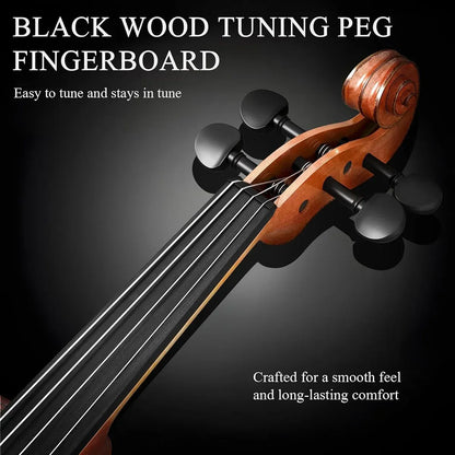 Beginner Violin 4/4 Set Durable Linden Wood for Kids Adults Learning