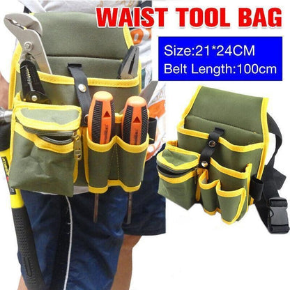 Electrician Tool Bag Waist Pocket Maintenance Pouch Belt Storage Canvas Holder