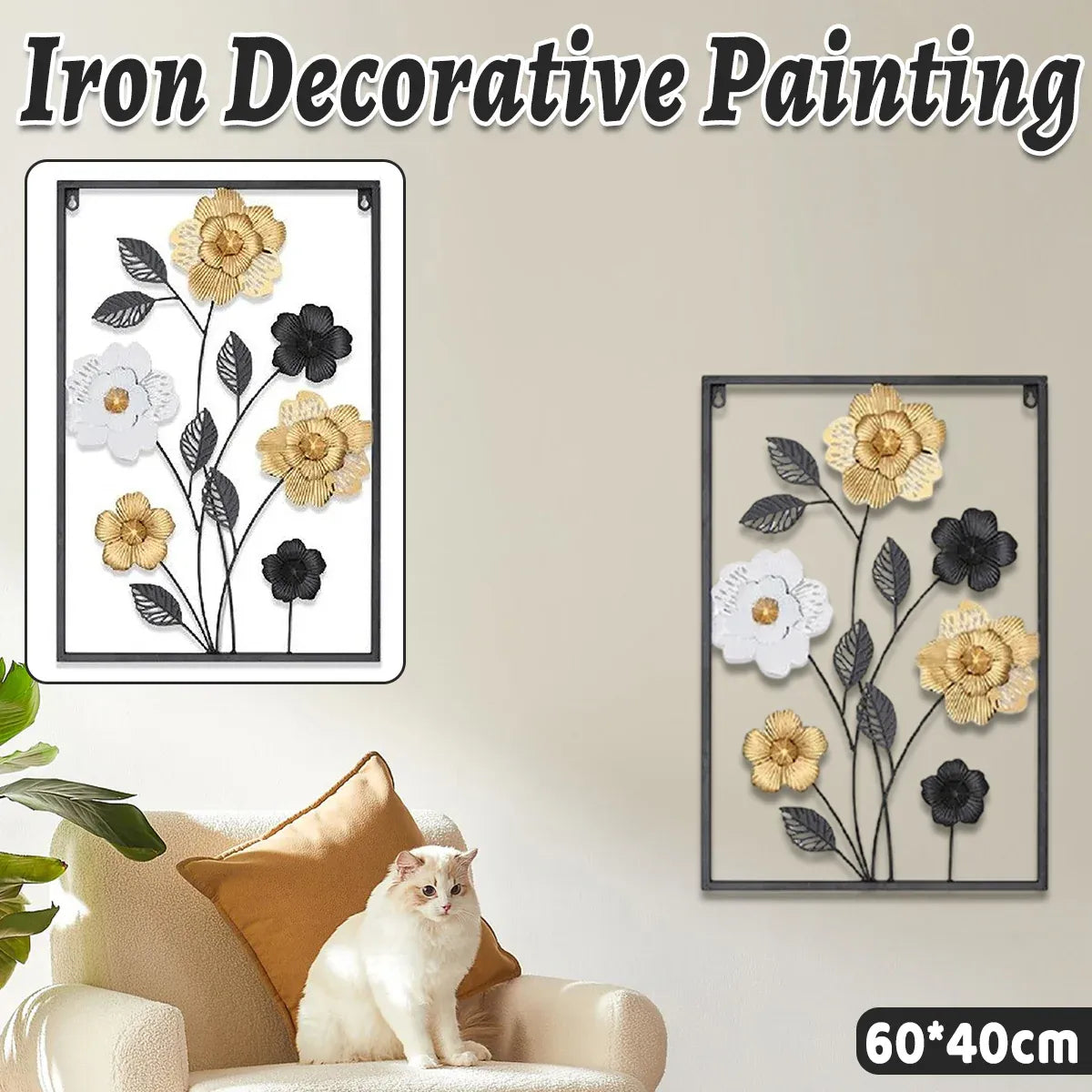 Modern Minimalist Iron Wall Art Decor Abstract Design for Home Wall Decoration