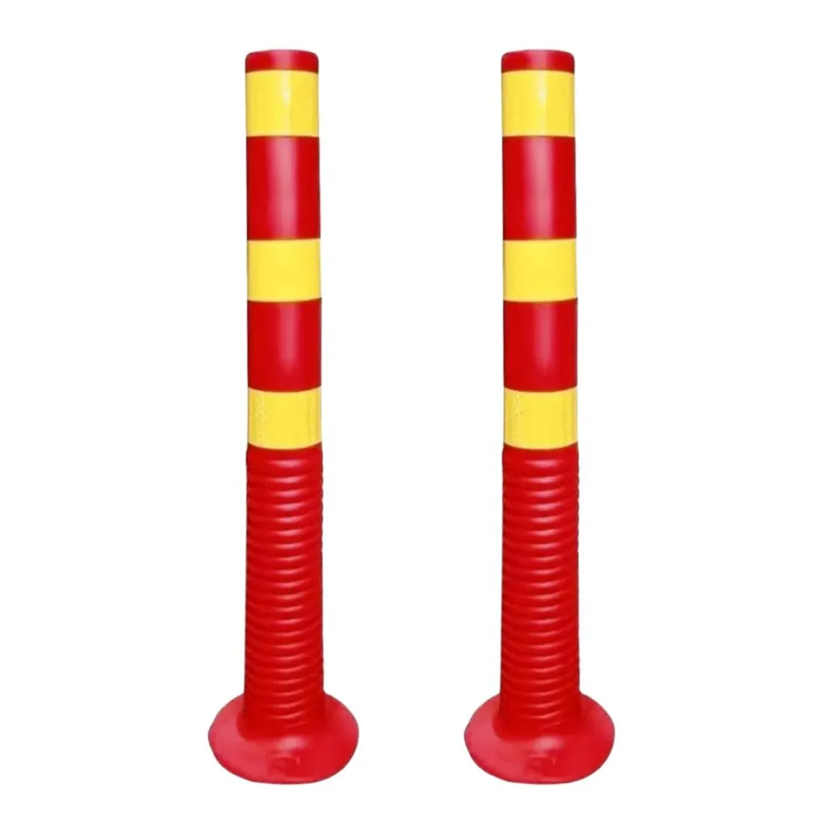 2PCS Road Warning Post Flexible Traffic Bollard Reflective Parking Driveway