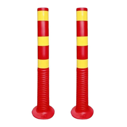 2PCS Road Warning Post Flexible Traffic Bollard Reflective Parking Driveway