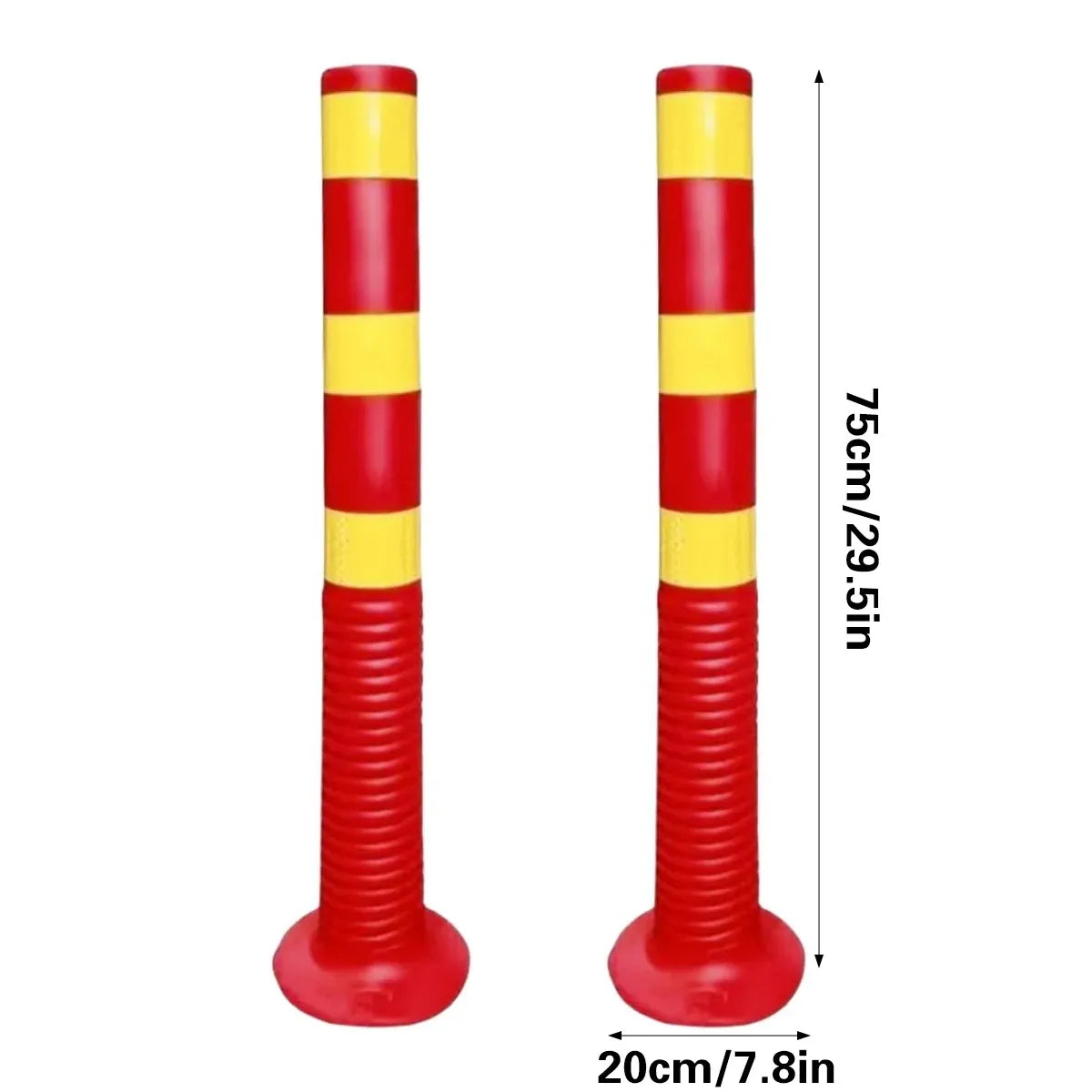 2PCS Road Warning Post Flexible Traffic Bollard Reflective Parking Driveway