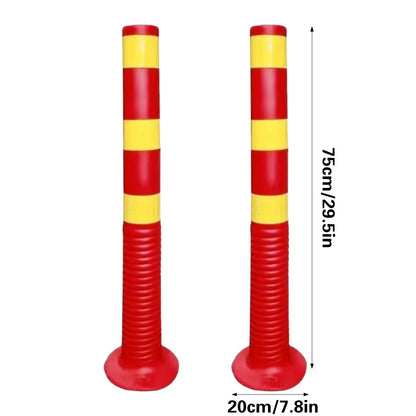 2PCS Road Warning Post Flexible Traffic Bollard Reflective Parking Driveway