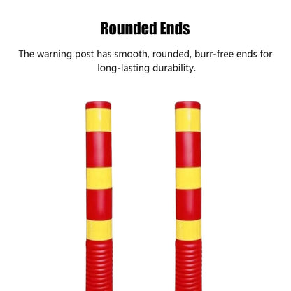 2PCS Road Warning Post Flexible Traffic Bollard Reflective Parking Driveway