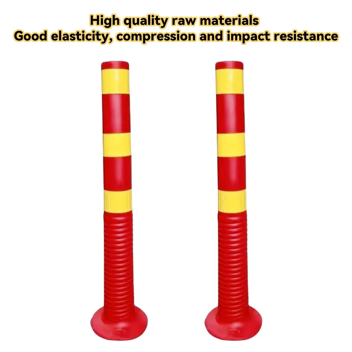 2PCS Road Warning Post Flexible Traffic Bollard Reflective Parking Driveway