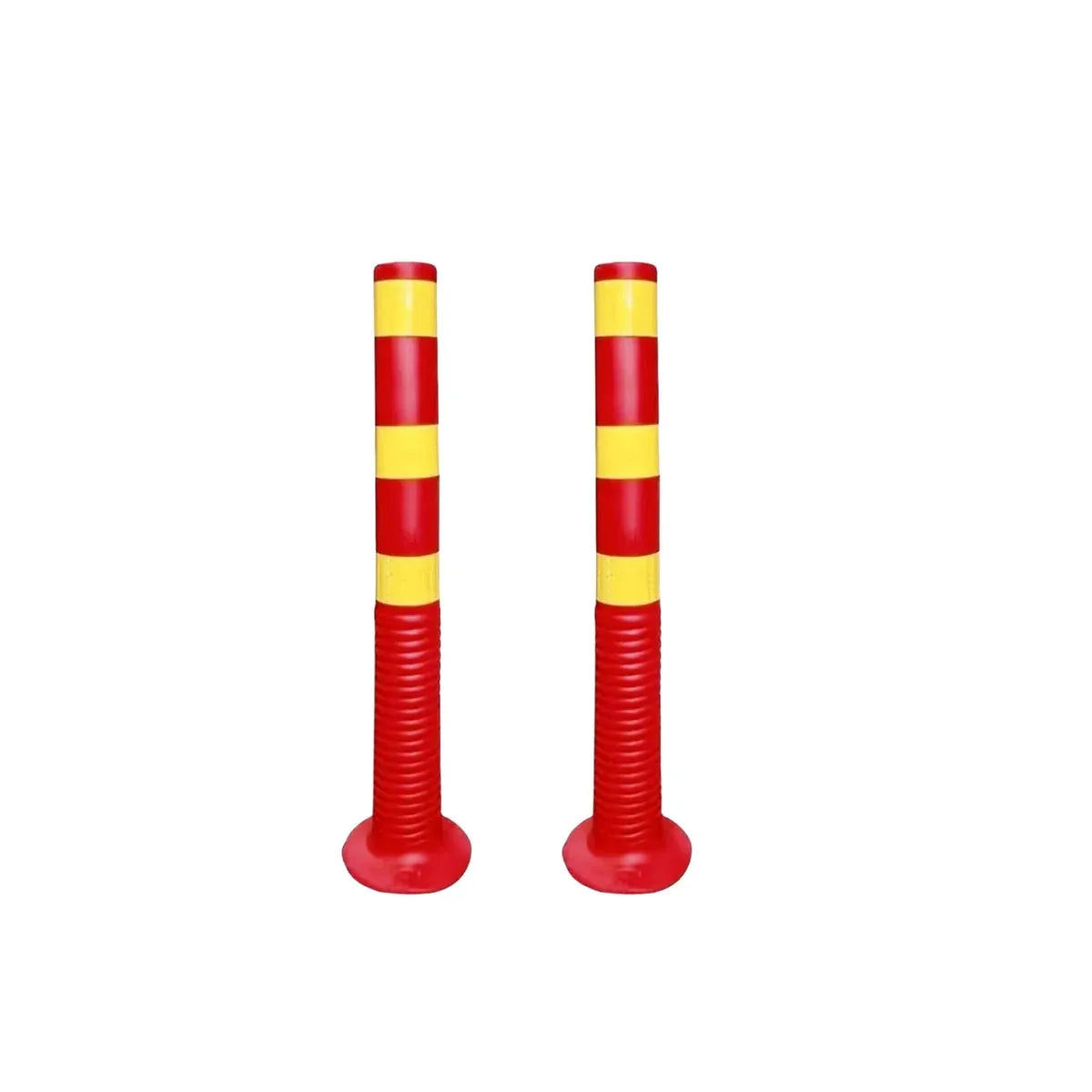 2PCS Road Warning Post Flexible Traffic Bollard Reflective Parking Driveway
