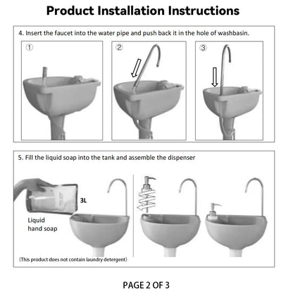 Mobile Portable Outdoor Washbasing for Camping Picnics RV Trips Yard Activities