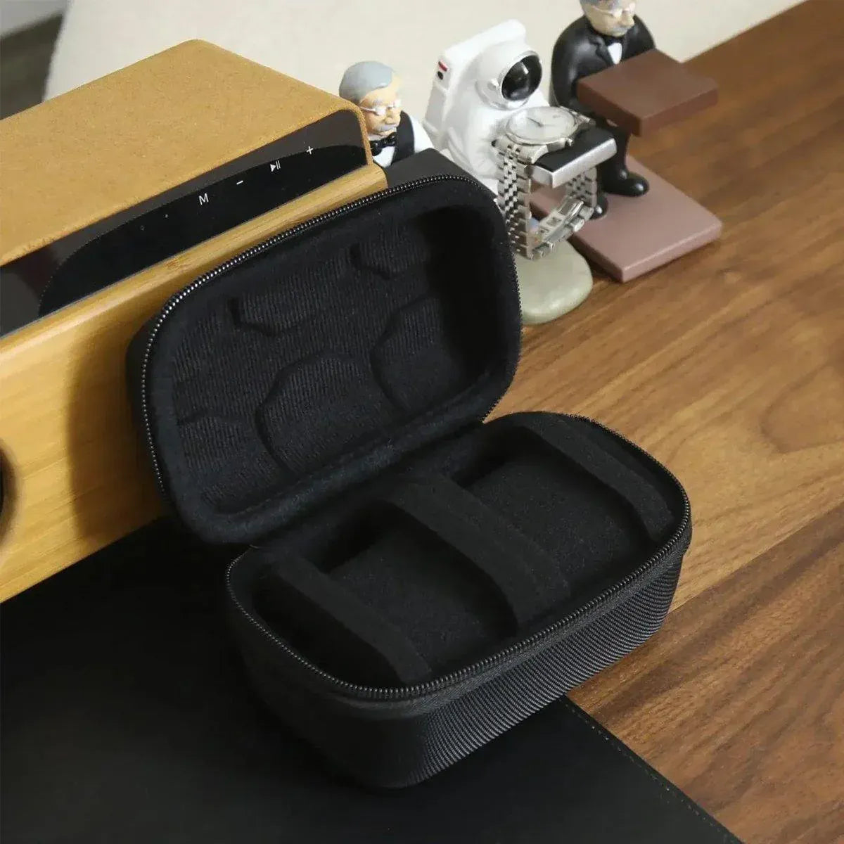 Two Card Portable Watch Organizer Box Storage Case for Watches and Straps