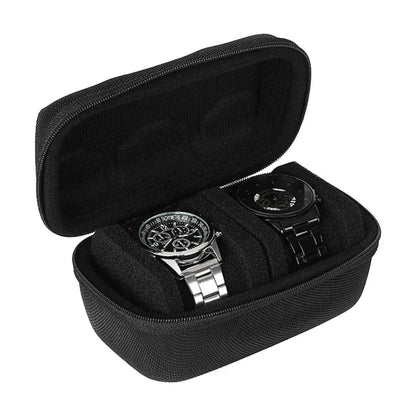 Two Card Portable Watch Organizer Box Storage Case for Watches and Straps