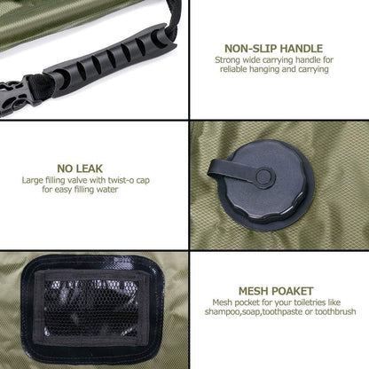20L Camp Shower Bag Solar Heat Water Pipe Portable Camping Hiking Travel Outdoor