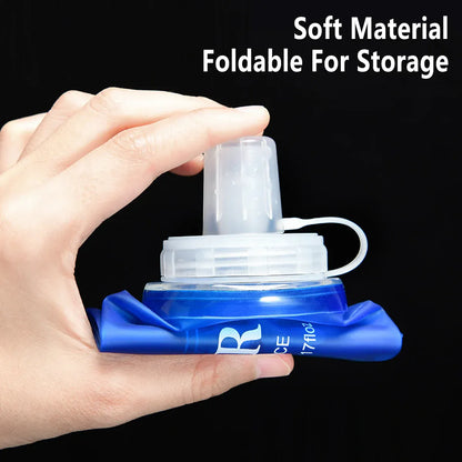 Sports Folding Soft Water Bottle Running Portable Outdoor Large Mouth Hydration