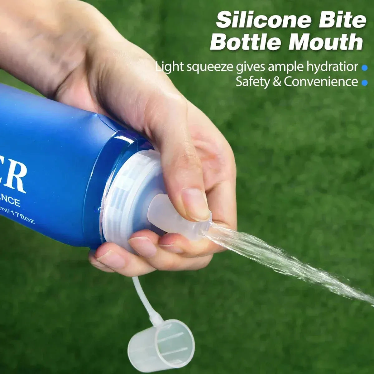 Sports Folding Soft Water Bottle Running Portable Outdoor Large Mouth Hydration