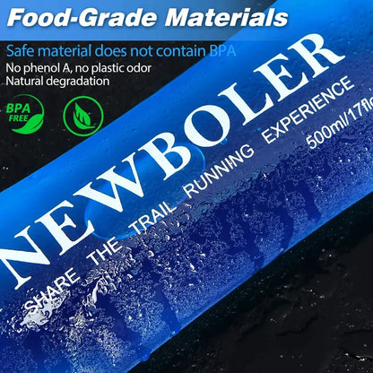 Sports Folding Soft Water Bottle Running Portable Outdoor Large Mouth Hydration