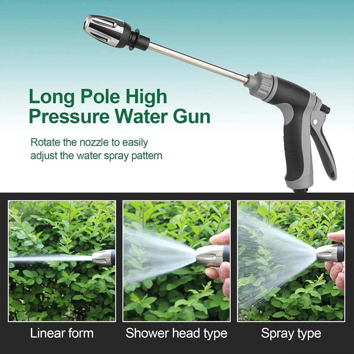 High Pressure Long Pole Water Spray Nozzle Household Car Wash Cleaning Sprayer - Car Wash Sprayer Only