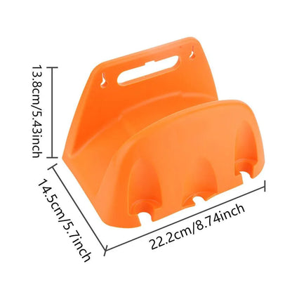 3pcs Wall Mounted Hose Holder Rack Plastic Garden Hose Storage Rack Organizer - Orange