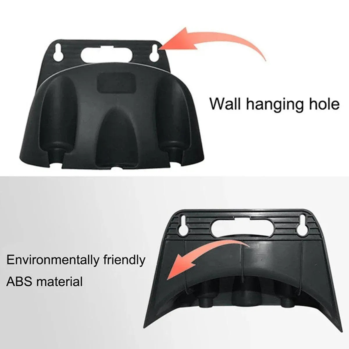 3pcs Wall Mounted Hose Holder Rack Plastic Garden Hose Storage Rack Organizer - Orange