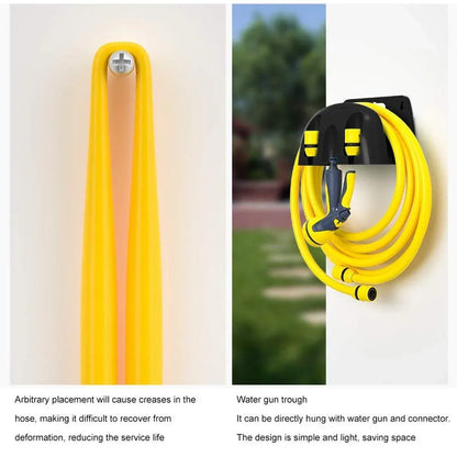 3pcs Wall Mounted Hose Holder Rack Plastic Garden Hose Storage Rack Organizer - Orange