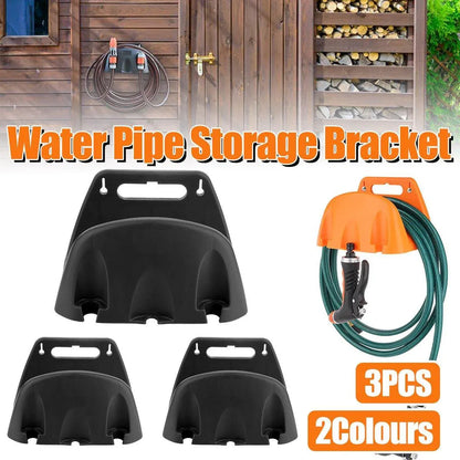 3pcs Wall Mounted Hose Holder Rack Plastic Garden Hose Storage Rack Organizer - Orange