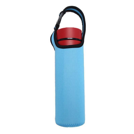 450ml Neoprene Water Bottle Holder Bag Insulated Cover Carrier with Strap - Blue
