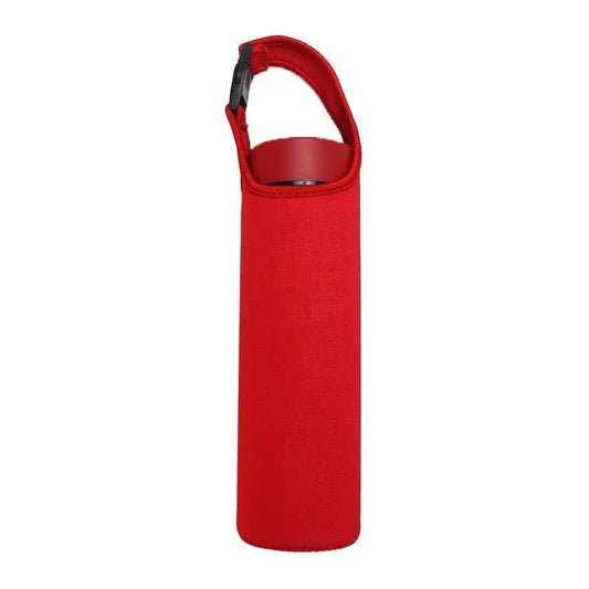 450ml Neoprene Water Bottle Holder Bag Insulated Cover Carrier with Strap - Red