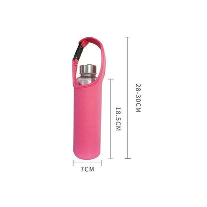 450ml Neoprene Water Bottle Holder Bag Insulated Cover Carrier with Strap - Red