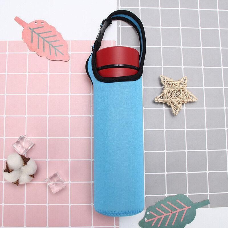 450ml Neoprene Water Bottle Holder Bag Insulated Cover Carrier with Strap - Red
