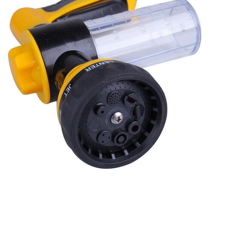 Washing Nozzle Plant Pet Hose 8-Mode Garden Car Water Foam Sprayer Soap Dispenser - Black