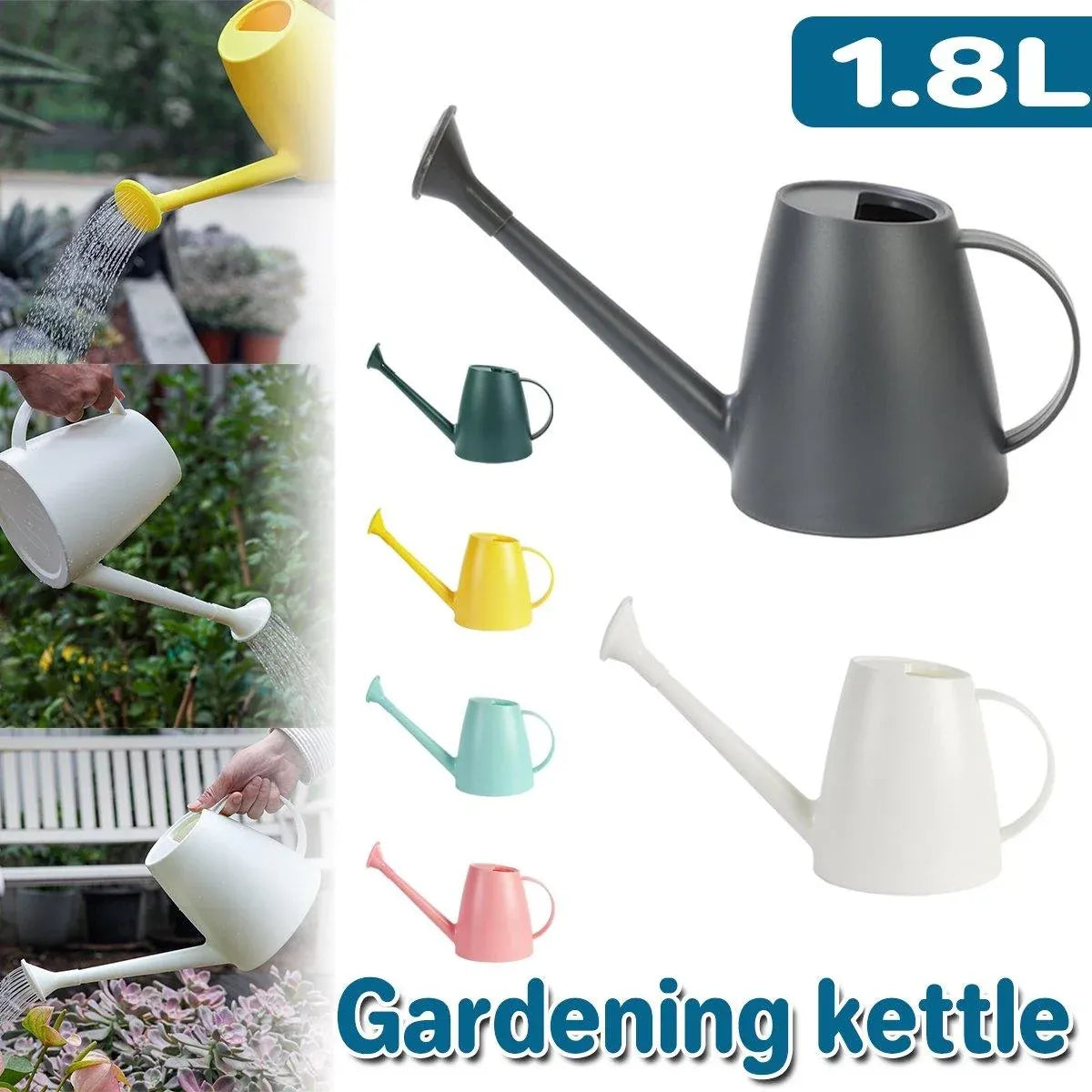 Long Spout Watering Can Garden Sprinkler Gardening Tools for Plants Flowers - Grey